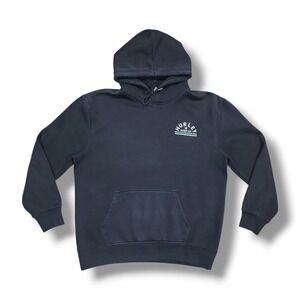 Hurley Surf Co Embroidered Pullover Drawstring Black Fleece Hoodie Men's L